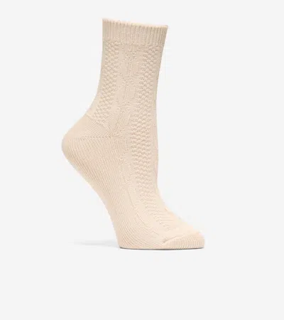 Cole Haan Women's Textured Cable Knit Anklet Socks - Beige In Neutral