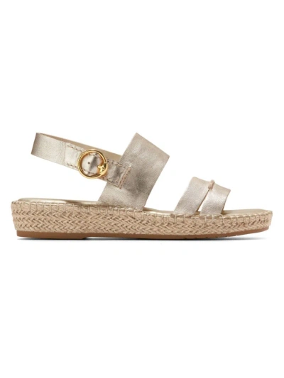 Cole Haan Women's Tilden Almond Toe Espadrille Sandals In Soft Gold Leather