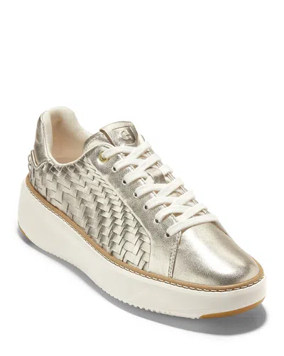 Cole Haan Women's Topspin Woven Sneakers In Gold Genevieve Weave