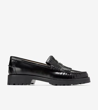 Cole Haan Treena Lug Sole Kiltie Loafer In Black