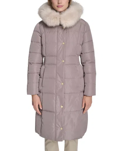 Cole Haan Women's Trim Hood Zip-front Puffer Coat In Pink