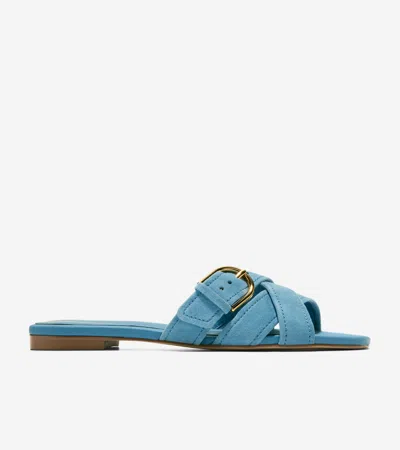 Cole Haan Women's Velma Buckle Slide Sandals - Medium Blue Size 9.5