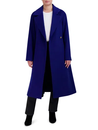 Cole Haan Women's Wool Blend Longline Coat In Cobalt