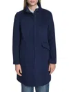 Cole Haan Women's Wool-blend Zip Coat In Blue