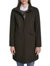 Cole Haan Longline Wool Blend Coat In Green
