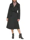Cole Haan Women's Wool Blend Zip Up Coat In Black