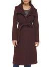 Cole Haan Women's Wool Blend Zip Up Coat In Bordeaux