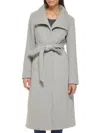 Cole Haan Women's Wool Blend Zip Up Coat In Light Grey