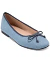Cole Haan Yara Soft Flat In Light Denim,navy Blazer Leather