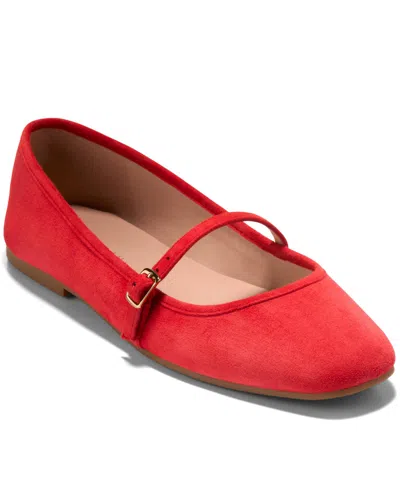 Cole Haan Yelena Mary Jane Flat In Red