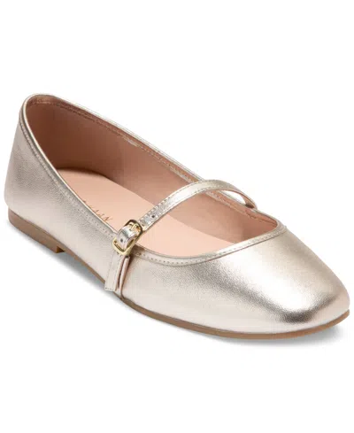 Cole Haan Yelena Mary Jane Flat In Soft Gold
