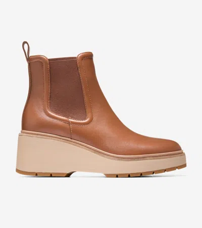 Cole Haan Women's Zerøgrand Cityquest Waterproof Wedge Boots - Brown Size 8