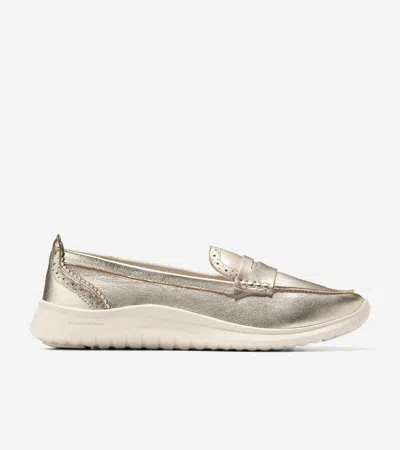 Cole Haan Zerogrand Meritt Leather Loafers In Gold
