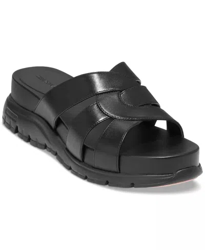 Cole Haan Women's Zerogrand Slotted Slide Flat Sandals In Black