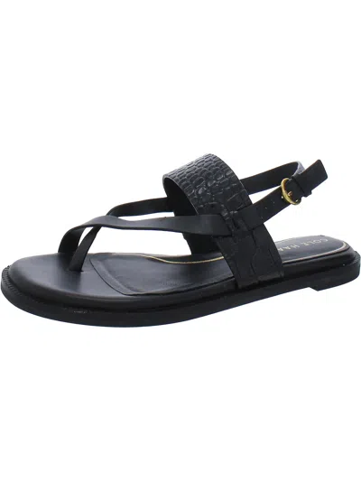Cole Haan Womens Leather Ankle Strap Slingback Sandals In Black