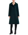 Cole Haan Womens Stand-collar Single-breasted Wool Blend Coat In Forest