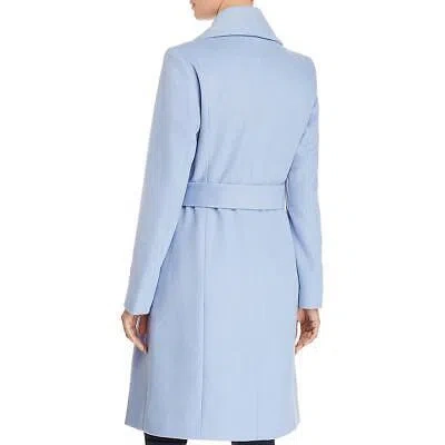 Pre-owned Cole Haan Womens Wool Blend Belted Cold Weather Wool Coat Outerwear Bhfo 2532 In Ice Blue