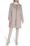 Cole Haan Wool Blend Coat In Brown
