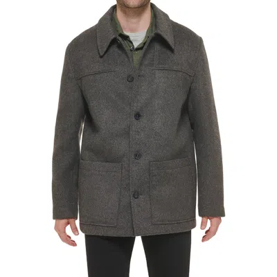 Cole Haan Wool Blend Coat In Grey