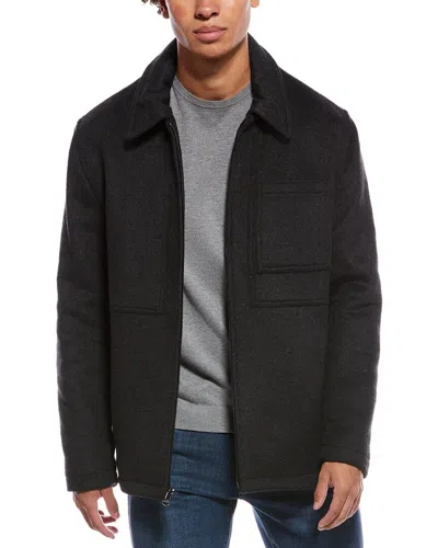 Cole Haan Wool-blend Slip Jacket In Black