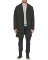 Cole Haan Classic Wool Blend Plush Notched Collar Coat In Black