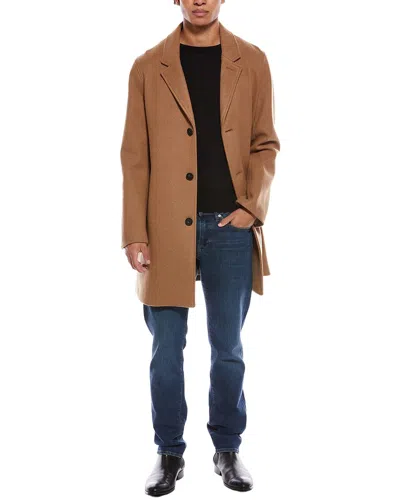 Cole Haan Wool-blend Top Coat In Brown