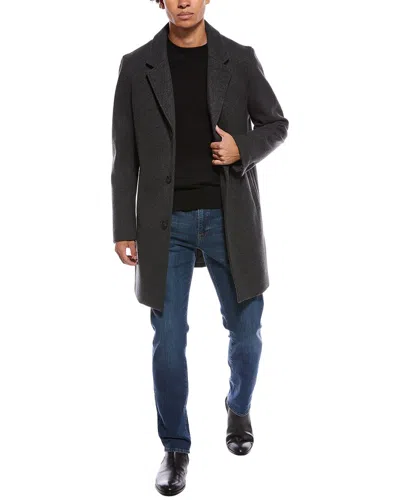 Cole Haan Wool-blend Top Coat In Gray