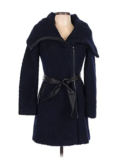 Pre-owned Cole Haan Wool Coat In Blue
