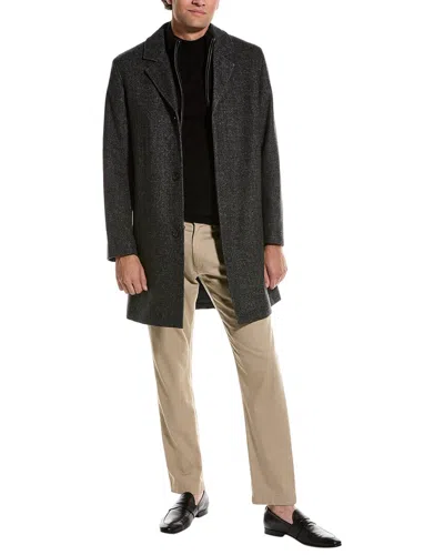 Cole Haan Wool Twill Coat In Animal Print