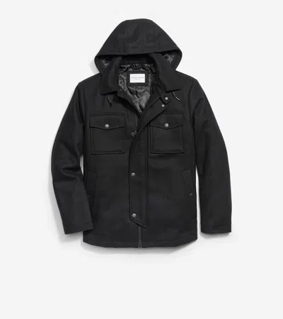 Cole Haan Wool Twill Field Jacket - Black Size Xl