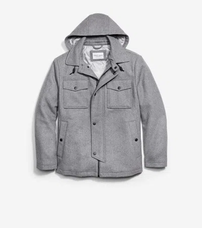 Cole Haan Wool Twill Field Jacket - Grey Size Large