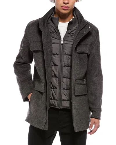 Cole Haan Wool-blend Field Coat In Black