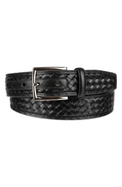 Cole Haan Woven Leather Belt In Black
