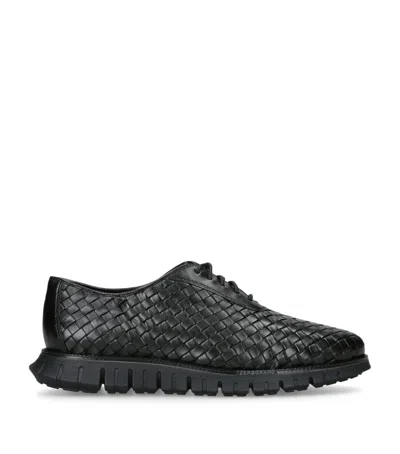 COLE HAAN WOVEN LEATHER ZERØGRAND OXFORD SNEAKERS
