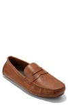 Cole Haan Wyatt Penny Driver In British Tan/ Nicotine