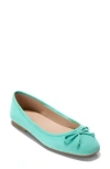 Cole Haan Yara Ballet Flat In Pool Blue Suede