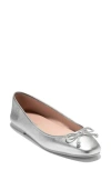 Cole Haan Yara Ballet Flat In Silver Leather
