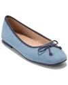 Cole Haan Yara Soft Flat In Light Denim,navy Blazer Leather