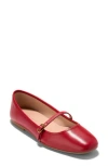 Cole Haan Yelena Mary Jane Ballet Flat In Rio Red Leather