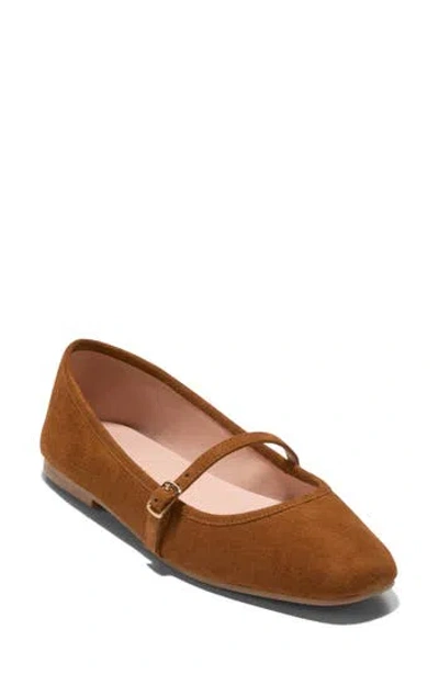 Cole Haan Yelena Suede Mary Jane Flat In Brown