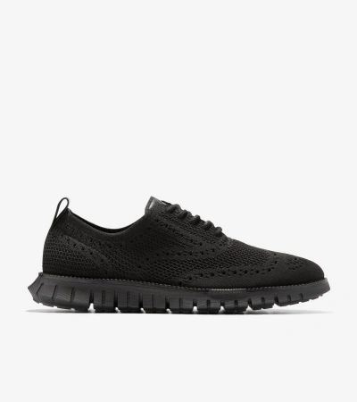 Cole Haan Men's Black Zerøgrand Wingtip Stitchlite Knitted Oxford Shoes In Black Stitchlite