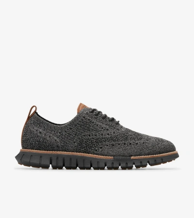 Cole Haan Zerøgrand Remastered Stitchlite Wingtip In Magnet Gray Stitchlite-black