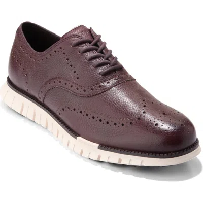 Cole Haan Men's Zerãgrand Remastered Lace-up Wingtip Oxford Shoes In Pinot/ivory