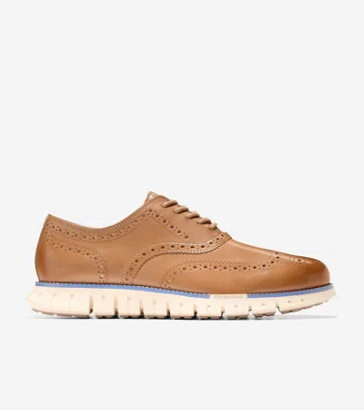 Cole Haan Men's Zerøgrand Remastered Wingtip Oxford Shoes - Beige Size 8 In Farro/vanilla