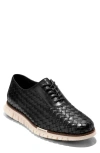 Cole Haan Zerøgrand Remastered Woven Oxford In Black/dark Natural/ivory