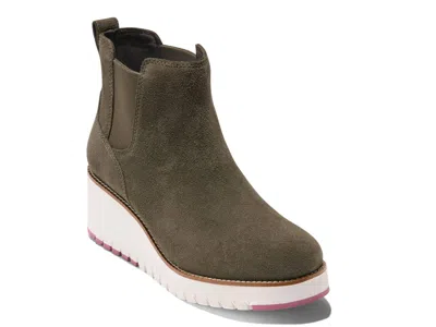 Cole Haan Zerogrand City Waterproof Wedge Chelsea Boot In Dark Green