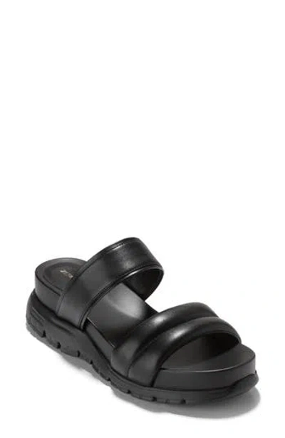 Cole Haan Zerogrand Double Band Slide Sandal In Black/black