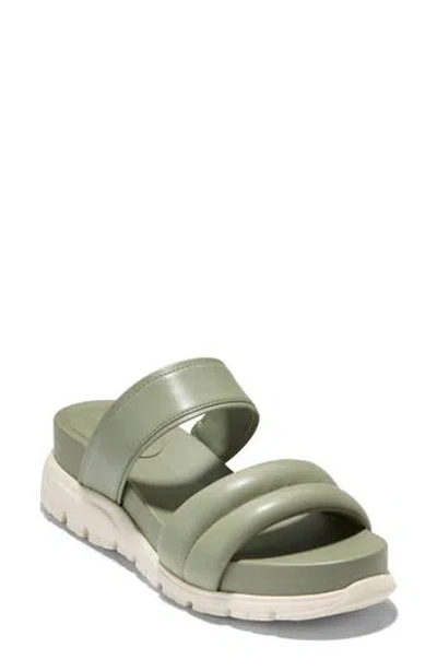 Cole Haan Zerogrand Double Band Slide Sandal In Oil Green/ivory
