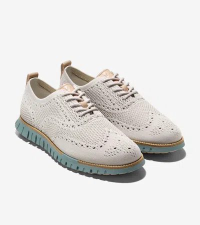 Cole Haan Zerogrand Remastered Stitchlite Wingtip In Dove-irish Coffee-trellis