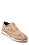 Cole Haan Zerogrand Remastered Wingtip Oxford In Sesame Brown Ivory